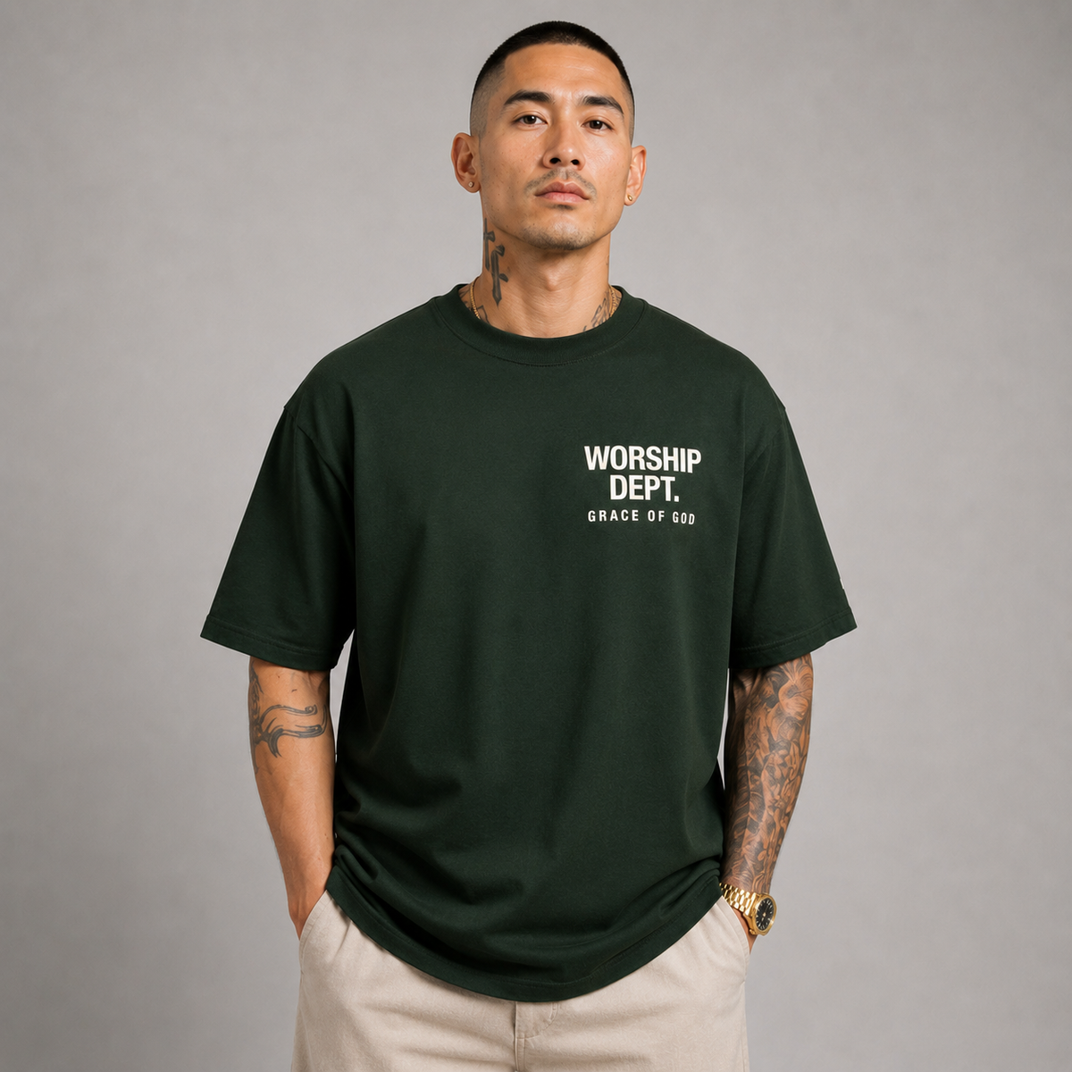 Worship Dept Short Sleeve Shirt (Moss)