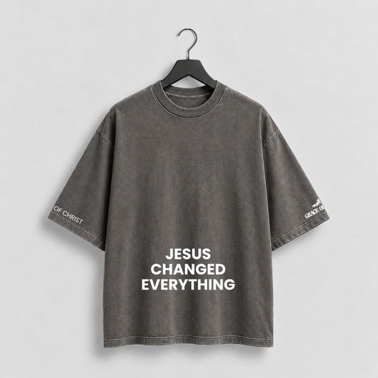 Jesus Changed Everything Tee (Gray/White)