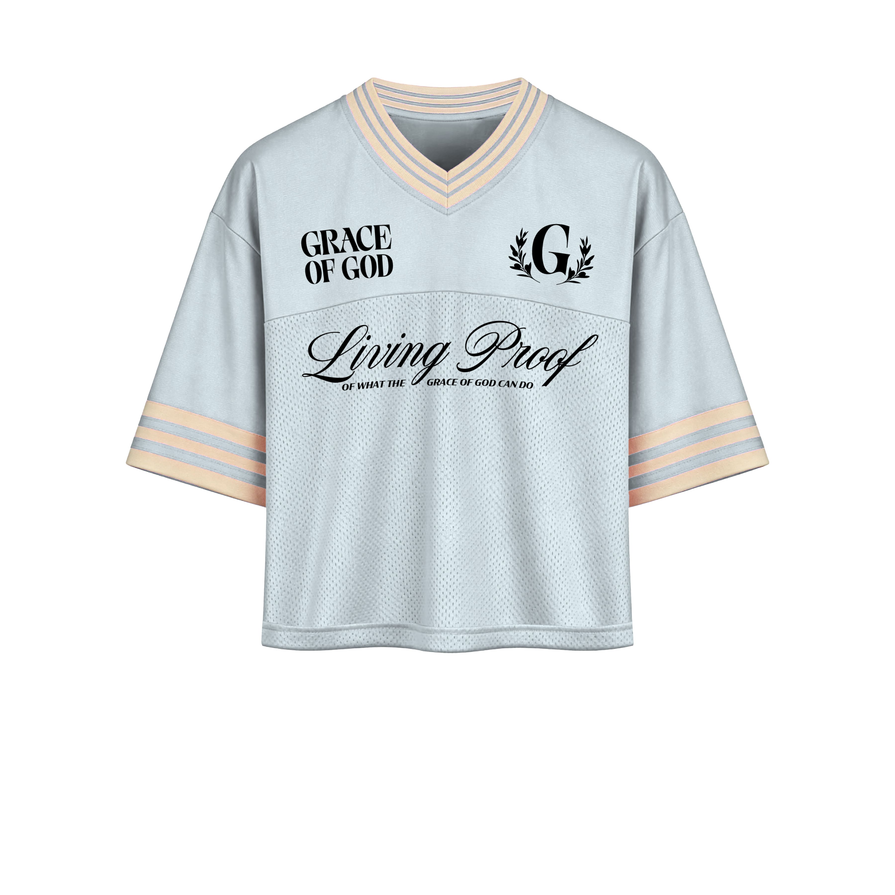christian hockey jersey faith based clothing apparel God Jesus streetwear blue clothes grace of God