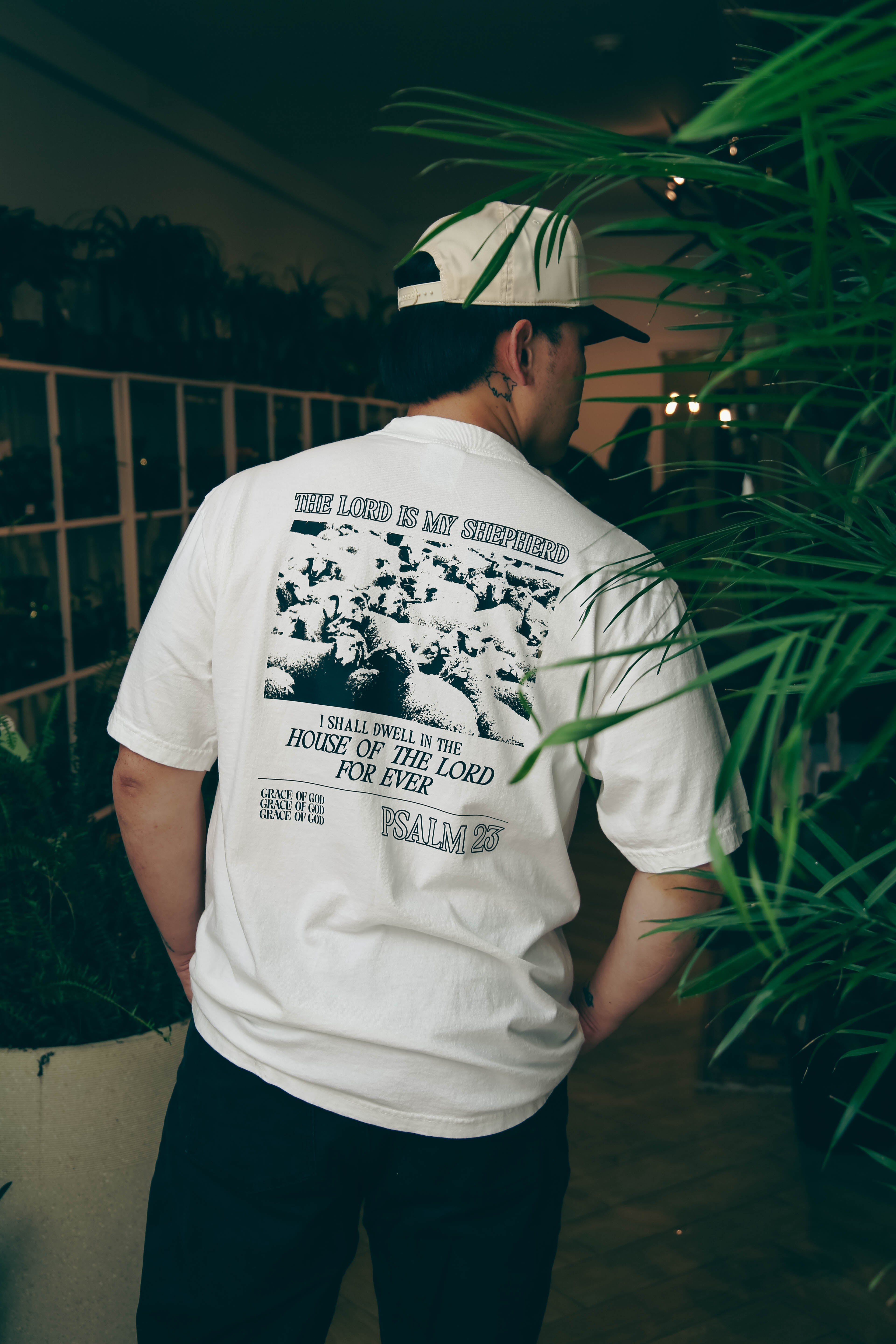 psalm 23 tee the lord is my shepherd grace of god christian clothing faith based apparel